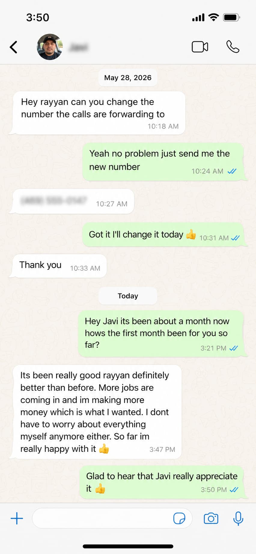 Oakmont client result conversation screenshot 4