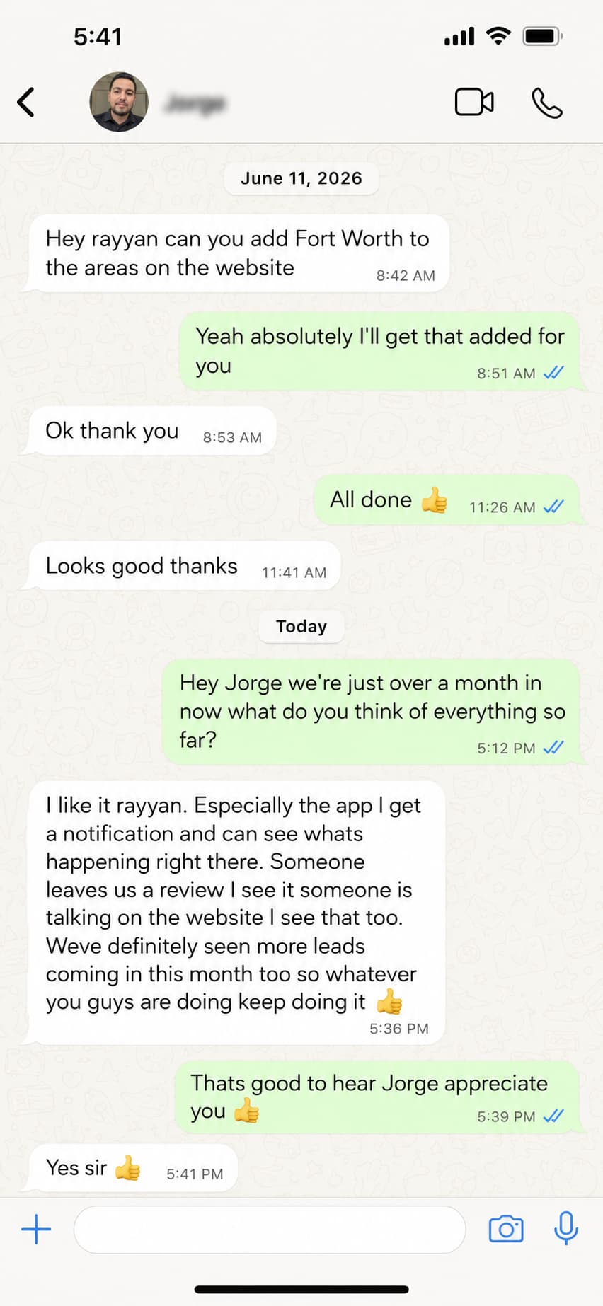 Oakmont client result conversation screenshot 5