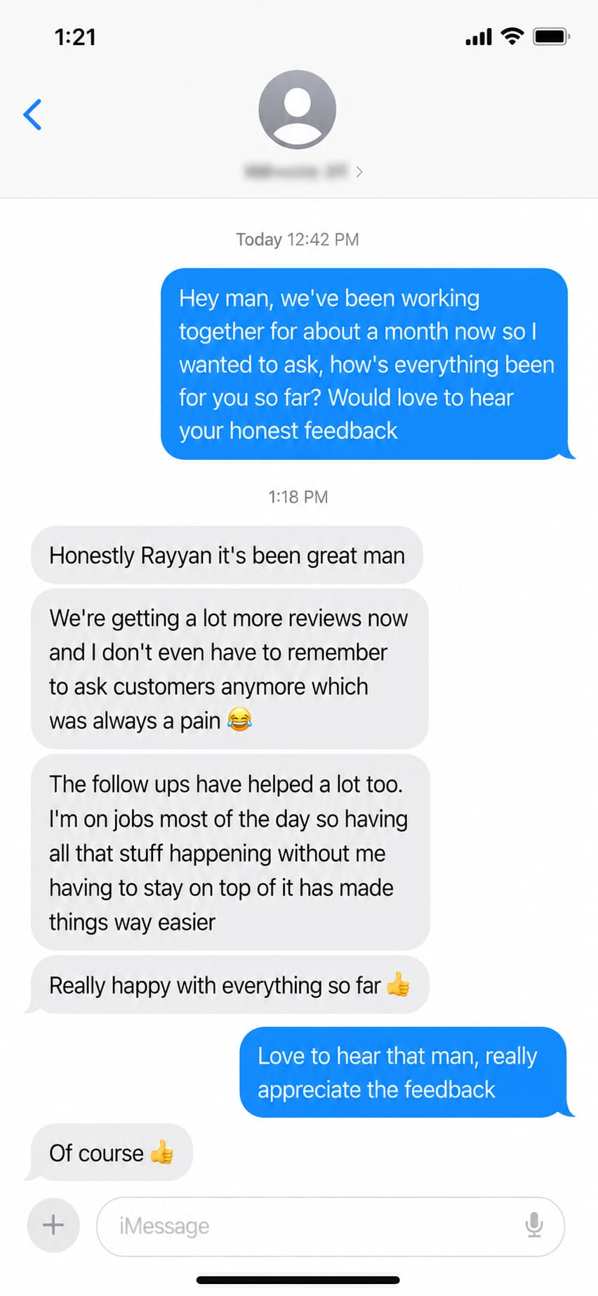 Oakmont client result conversation screenshot 6