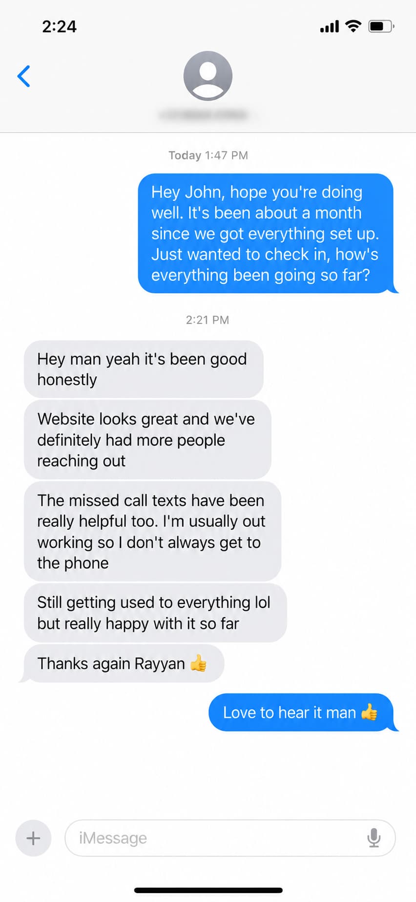 Oakmont client result conversation screenshot 7