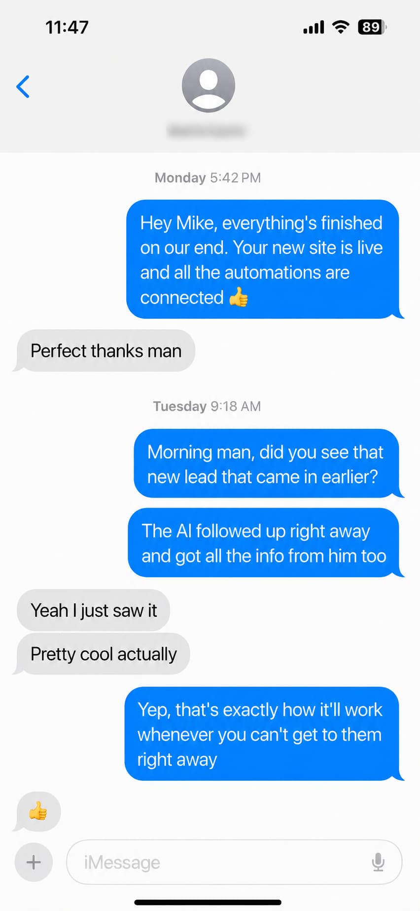 Oakmont client result conversation screenshot 8
